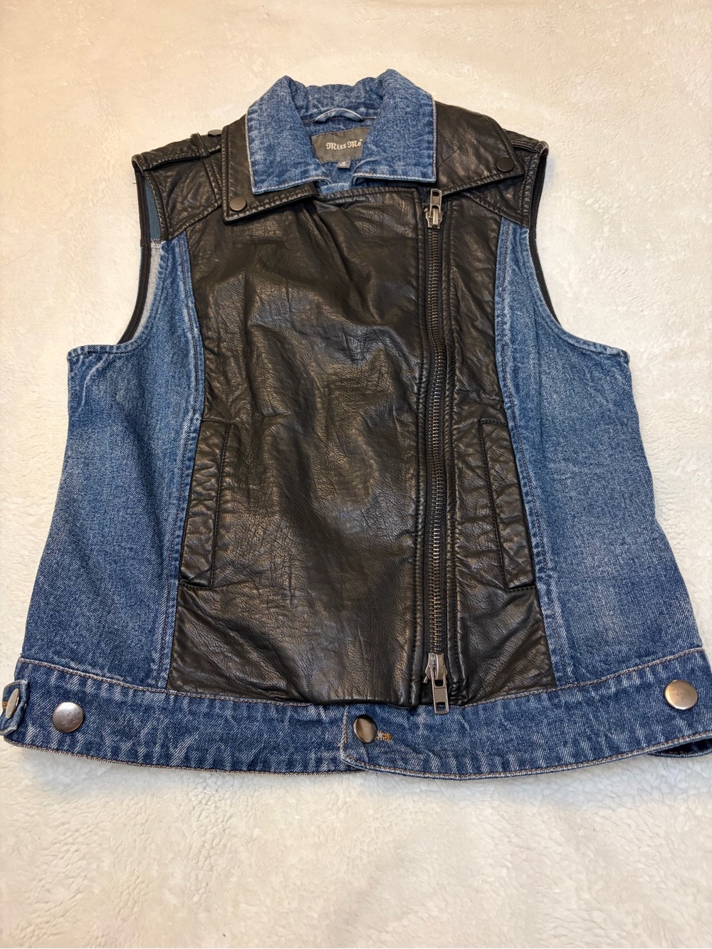 Miss Me Blue Denim Jacket with Branded Label
